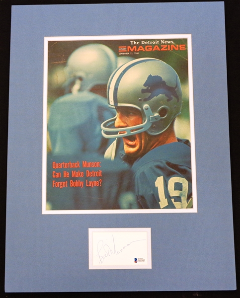 Bill Munson Autographed Matted Display