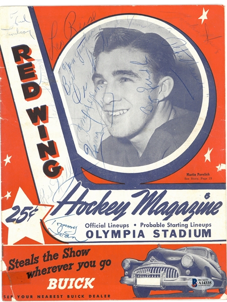 1948/49 Red Wings Team Signed Program