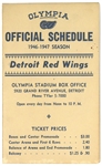 1946/47 Red Wings Schedule - Gordie Howe Rookie Season
