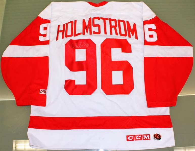 Tomas Holmstrom Autographed Red Wings Jersey