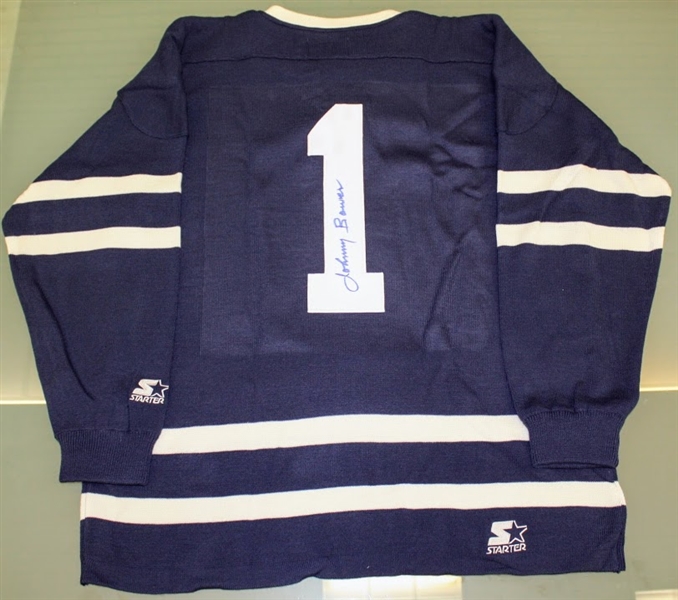 Johnny Bower Autographed Maple Leafs Sweater