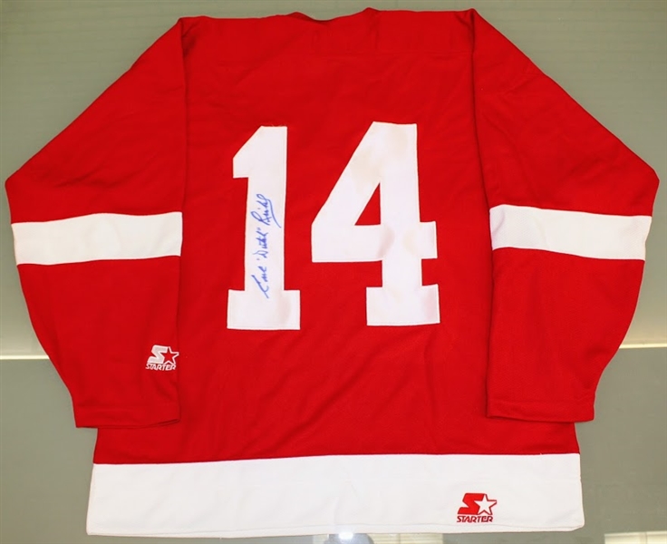 Earl "Dutch" Reibel Autographed Red Wings Jersey