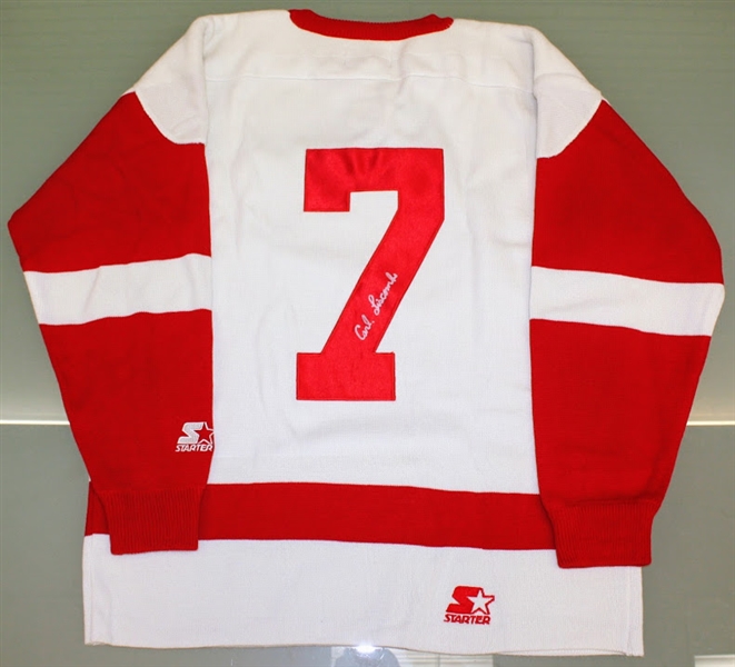 Carl Liscombe Autographed Red Wings Jersey