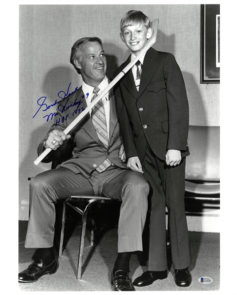 Gordie Howe Autographed 16x20 Photo with Gretzky