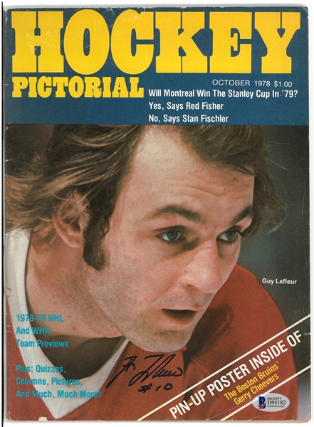 Guy Lafleur Autographed 1978 Hockey Pictorial Magazine