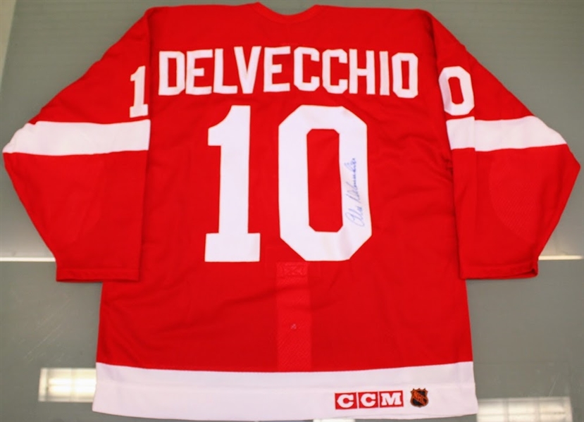 Alex Delvecchio Autographed Red Wings Jersey