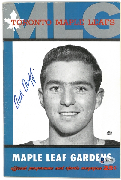 Dick Duff Autographed 1959/60 Maple Leafs Program