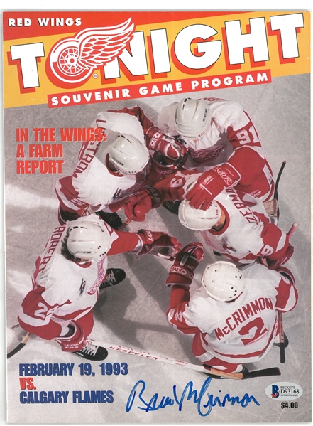 Brad McCrimmon Autographed 1993 Red Wings Program
