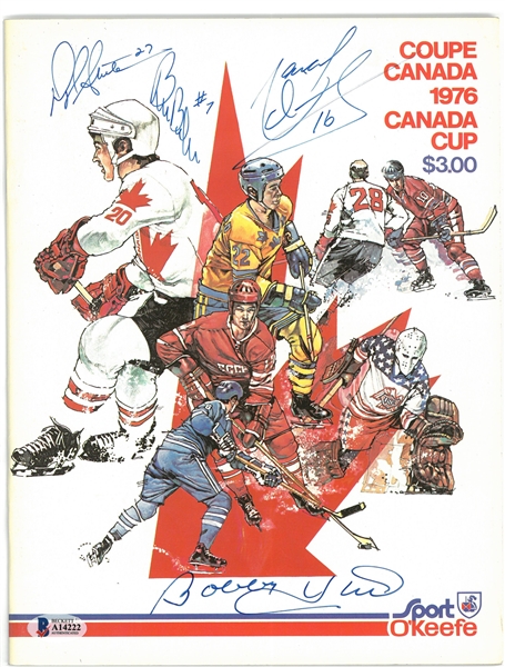 1976 Canada Cup Program Signed by 4 HOFers