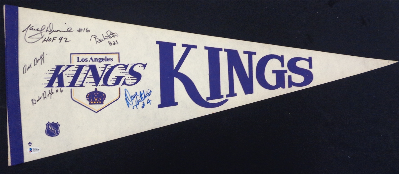 LA Kings Vintage Pennant Signed by 5 Players