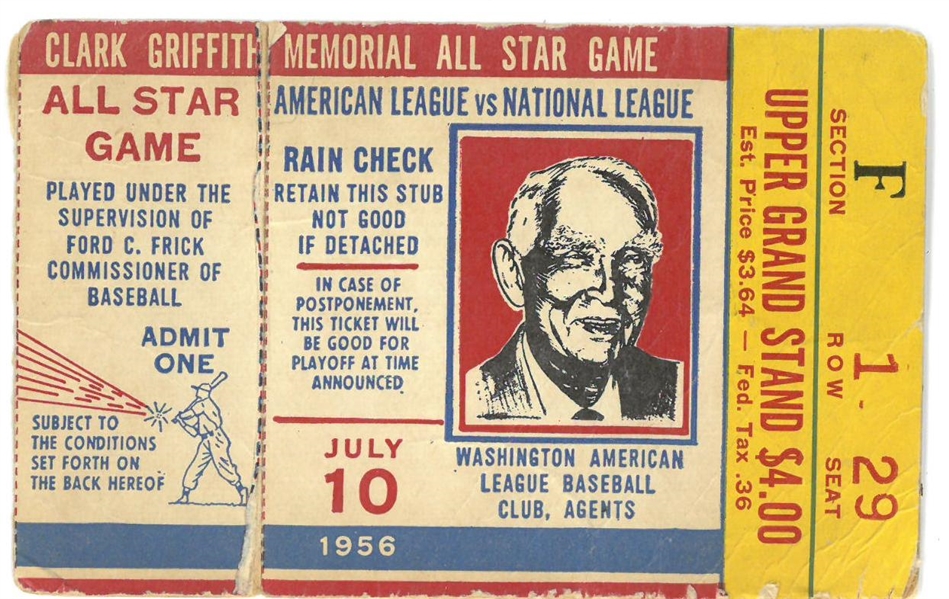 1956 MLB All Star Game Ticket from Washington