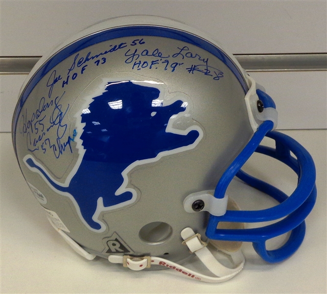Detroit Lions Legends Signed Mini Helmet