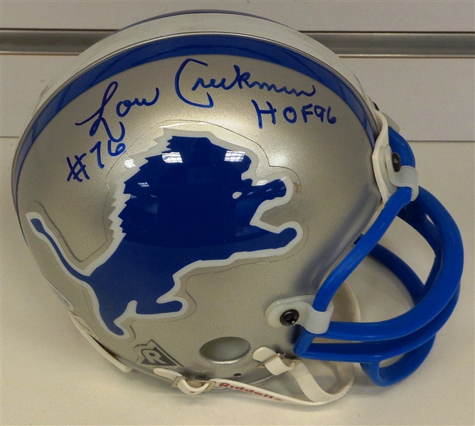 Lou Creekmur Autographed Lions Mini Helmet