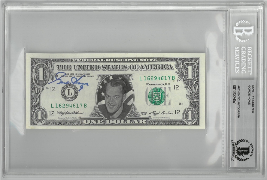 Gordie Howe Autographed Custom Dollar Bill