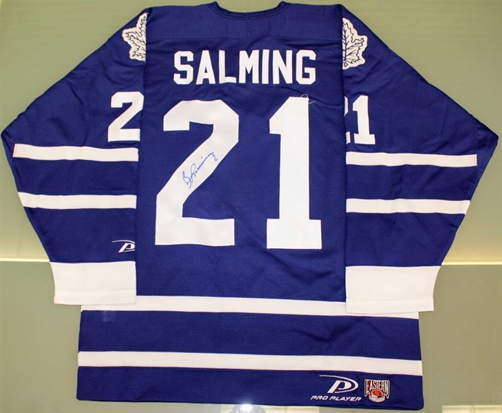 Borje Salming Autographed Maple Leafs Jersey