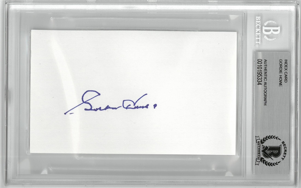 Gordie Howe Autographed 3x5 Index Card