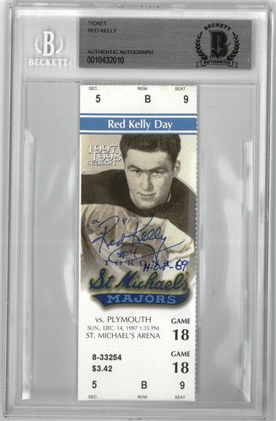 Red Kelly Autographed Red Kelly Day St. Michaels Ticket