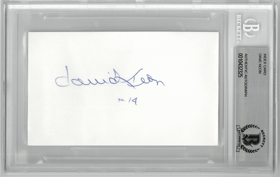 Dave Keon Autographed 3x5 Index Card