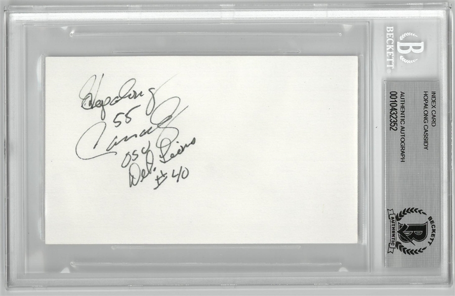 Hopalong Cassidy Autographed 3x5 Index Card
