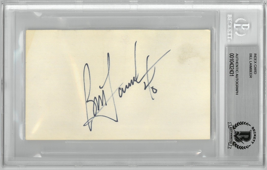 Bill Laimbeer Autographed 3x5 Index Card