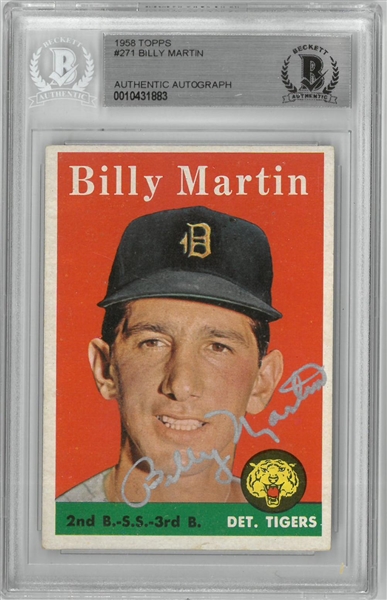 Billy Martin Autographed 58 Topps Card