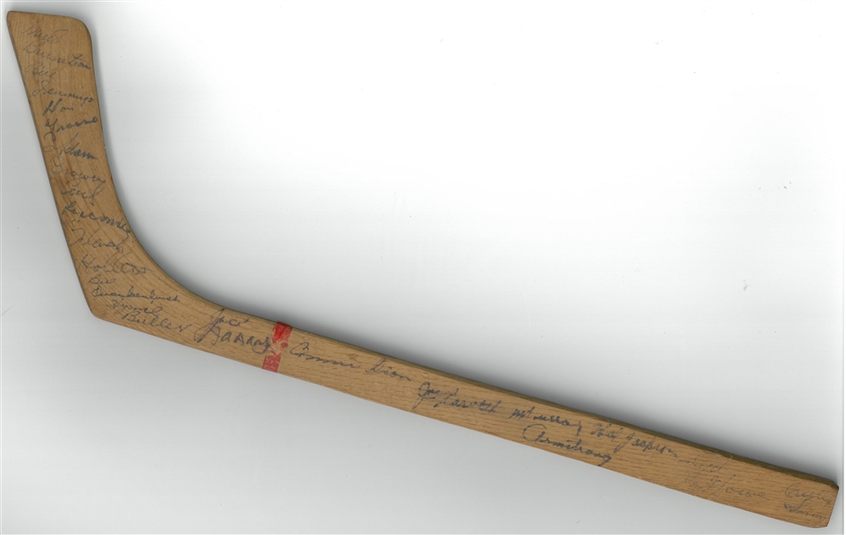 1943/44 Detroit Red Wings Team Signed Mini Stick