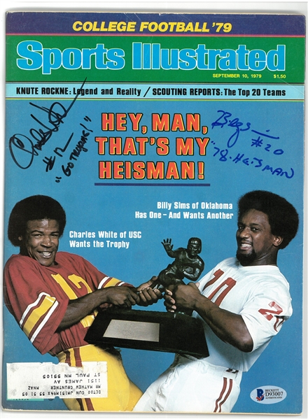 Billy Sims & Charles White Autographed 1979 Sports Illustrated