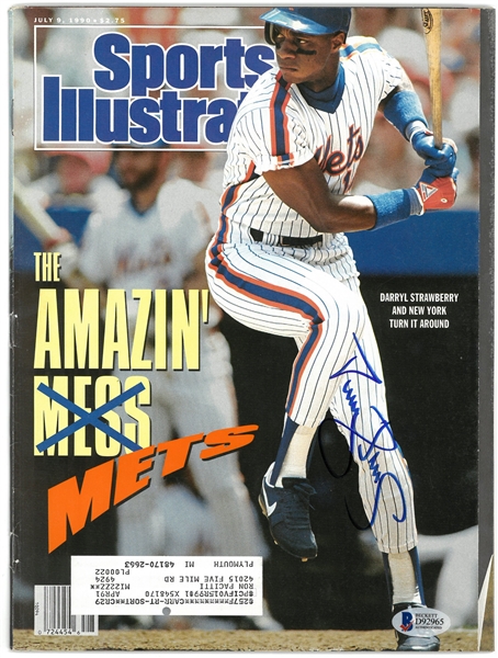 Darryl Strawberry Autographed 1990 Sports Illustrated