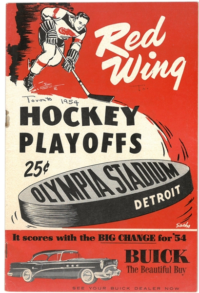 1954 Red Wings vs Toronto Playoffs Program