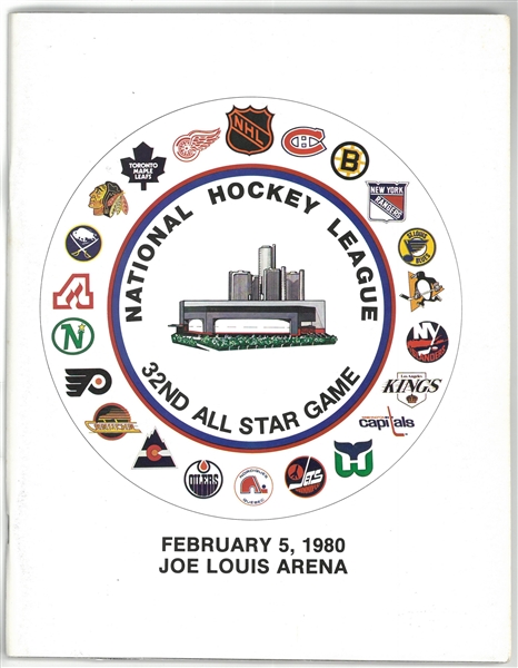 1980 NHL All Star Game Program - Howes Last/Gretzkys 1st