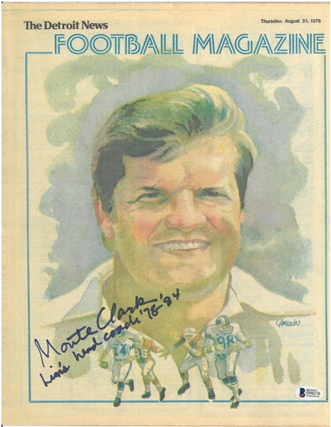 Monte Clark Autographed 1978 Detroit News Magazine