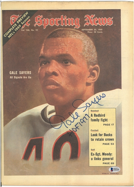 Gale Sayers Autographed 1969 Sporting News