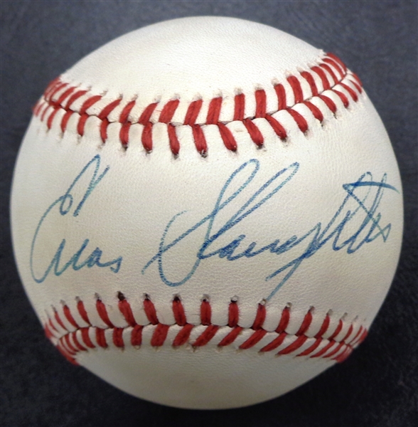 Enos Slaughter Autographed Baseball