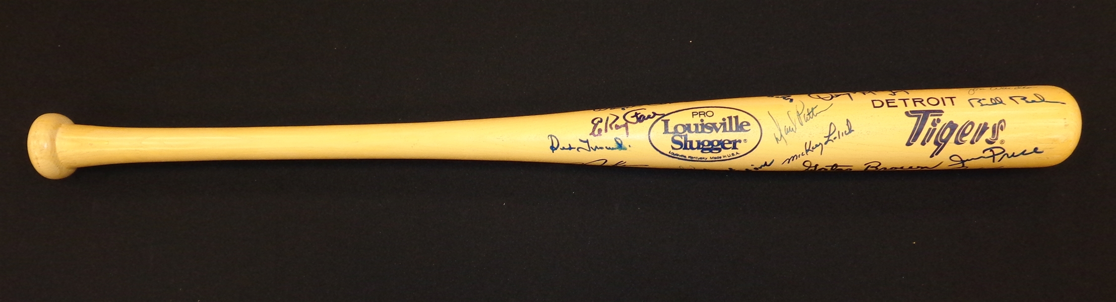 1968 Detroit Tigers Team Signed Bat