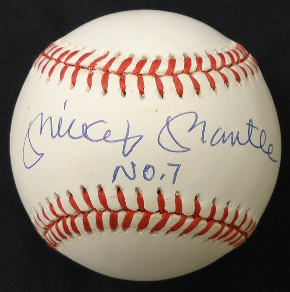 Mickey Mantle No. 7 Autographed Baseball