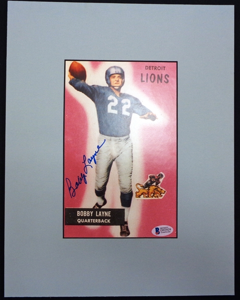 Bobby Layne Autographed Matted Photo