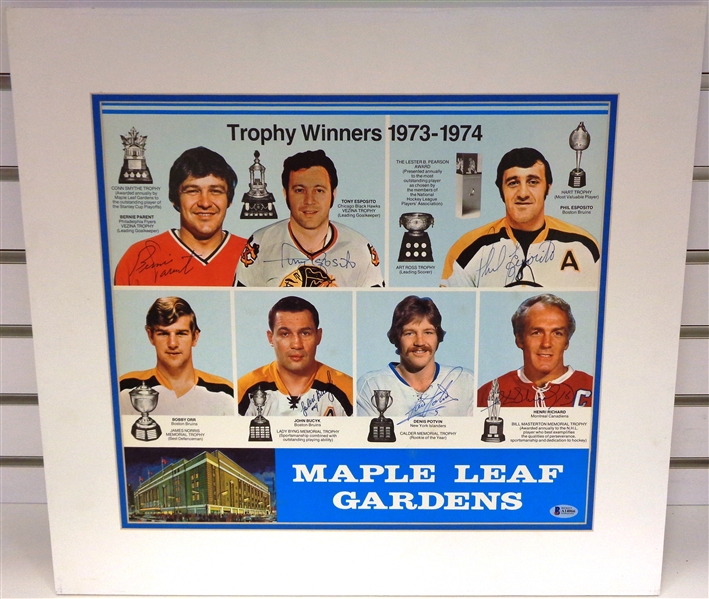 1973/74 NHL Award Winners Signed by 6 HOFers