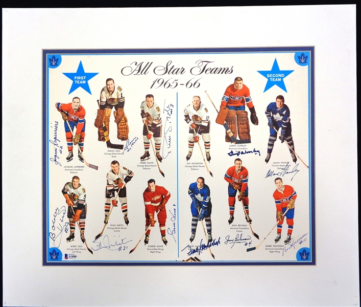 1965/66 NHL All Stars Signed by 11 Players