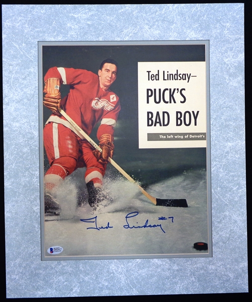 Ted Lindsay Autographed Matted Photo