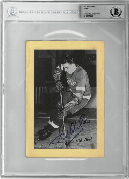 Sid Abel Autographed Beehive Card