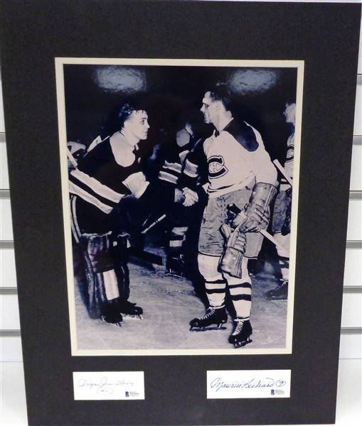 Maurice Richard & Jim Henry Autographed Matted Display