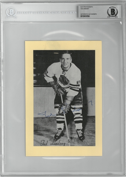 Ted Lindsay Autographed Beehive Card
