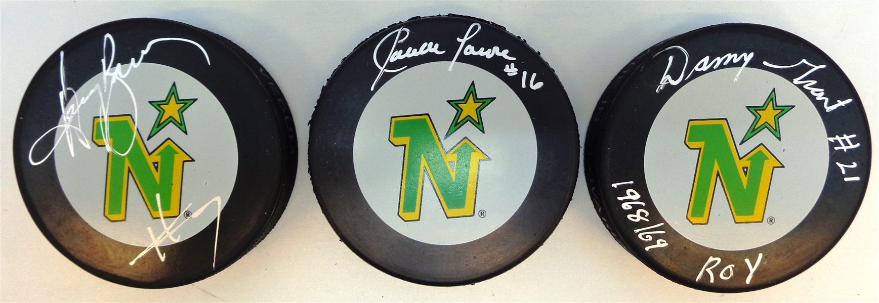 Minnesota North Stars Autographed Puck Lot