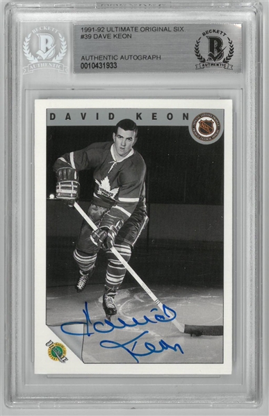 Dave Keon Autographed 91-92 Ultimate Card