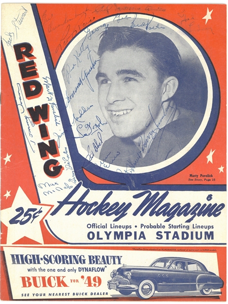 1949/50 Red Wings Program Signed by 21