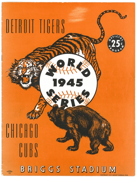 1945 World Series Program from Briggs Stadium in Detroit