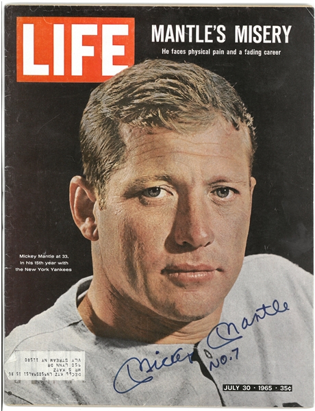 Mickey Mantle Autographed 1965 Life Magazine