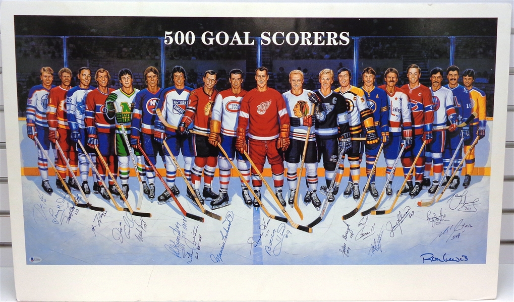 500 Goal Scorers Litho Signed by 18 of 19
