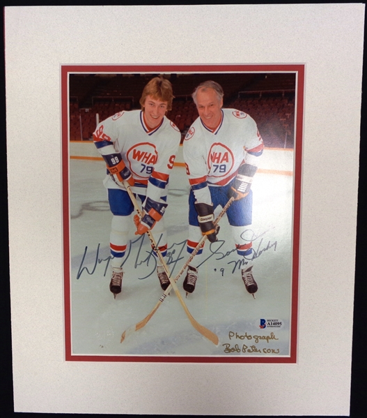 Gretzky & Howe Autographed Matted Photo