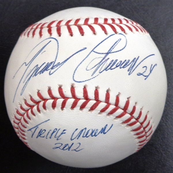 Miguel Cabrera Autographed Baseball with Triple Crown 2012
